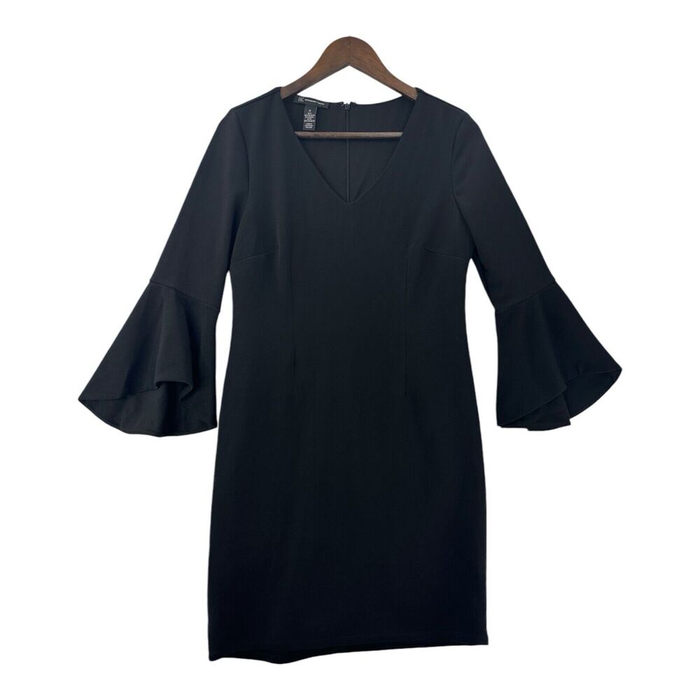 INC International Concepts Bell Sleeve Dress, Black Size M NWT